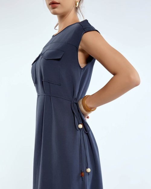 SIXDO G-Navy Khaki Loose Dress